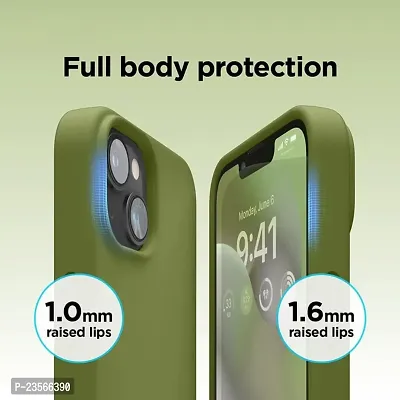 iNFiGO Silicone Back Case for Apple iPhone 13 |Liquid Silicone| Thin, Slim, Soft Rubber Gel Case | Raised Bezels for Extra Protection of Camera  Screen (Cedar Green).-thumb4