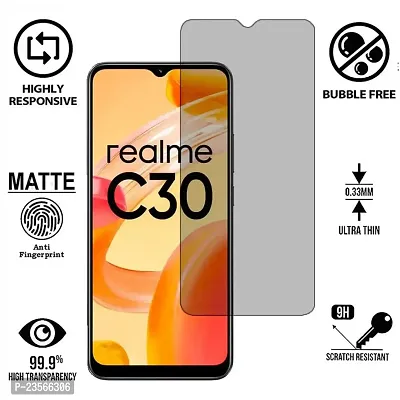 iNFiGO Anti-Scratch Matte Finish Tempered Glass, a Screen Protector compatible for Realme C30-thumb2