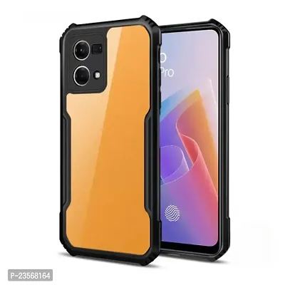 iNFiGO Oppo F21 Pro 5G Shockproof Bumper Crystal Clear Back Cover | 360 Degree Protection TPU+PC | Camera Protection | Acrylic Transparent Back Cover for Oppo F21 Pro 5G (Black).