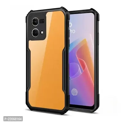 iNFiGO Oppo F21 Pro 5G Shockproof Bumper Crystal Clear Back Cover | 360 Degree Protection TPU+PC | Camera Protection | Acrylic Transparent Back Cover for Oppo F21 Pro 5G (Black).-thumb0