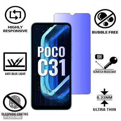 iNFiGO Blue Light Resistant Tempered Glass, a Screen Protector compatible for POCO C31.-thumb2