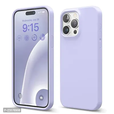 iNFiGO Silicone Back Case for Apple iPhone 15 Pro Max |Liquid Silicone| Thin, Slim, Soft Rubber Gel Case | Raised Bezels for Extra Protection of Camera  Screen (Lavender).
