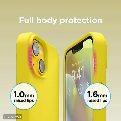 iNFiGO Silicone Back Case for Apple iPhone 14 |Liquid Silicone| Thin, Slim, Soft Rubber Gel Case | Raised Bezels for Extra Protection of Camera  Screen (Yellow).-thumb4