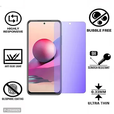 iNFiGO Blue Light Resistant Tempered Glass, a Screen Protector compatible for Redmi Note 10T 5G.-thumb2