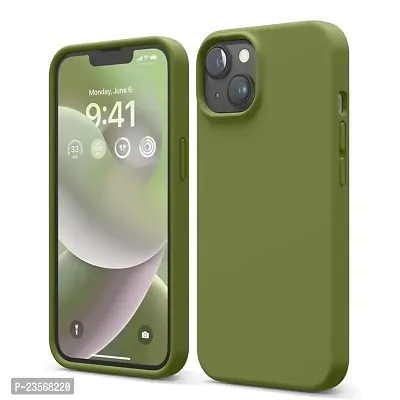 iNFiGO Silicone Back Case for Apple iPhone 14 |Liquid Silicone| Thin, Slim, Soft Rubber Gel Case | Raised Bezels for Extra Protection of Camera  Screen (Cedar Green).