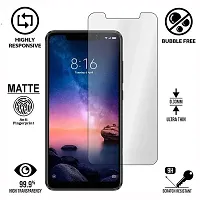 iNFiGO Anti-Scratch Matte Finish Tempered Glass, a Screen Protector compatible for Redmi Note 6 Pro.-thumb1