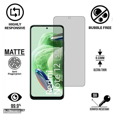 iNFiGO Frosted Matte Finish (Anti-Scratch) Tempered Glass Screen Protector for Redmi Note 12 5G.-thumb2