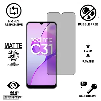 iNFiGO Anti-Scratch Matte Finish Tempered Glass, a Screen Protector compatible for Realme C31-thumb2