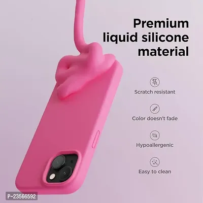 iNFiGO Silicone Back Case for Apple iPhone 15 |Liquid Silicone| Thin, Slim, Soft Rubber Gel Case | Raised Bezels for Extra Protection of Camera  Screen (Neon Pink).-thumb2