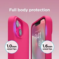 iNFiGO Silicone Back Case for Apple iPhone 14 |Liquid Silicone| Thin, Slim, Soft Rubber Gel Case | Raised Bezels for Extra Protection of Camera  Screen (Pink).-thumb3