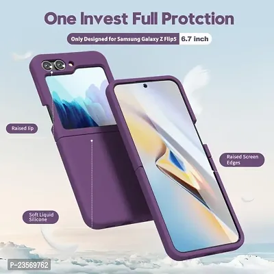 iNFiGO for Samsung Galaxy Z Flip 5 5G Phone Case |Liquid Silicone| Thin, Slim, Soft Rubber Gel Case | Raised Bezels for Extra Protection of Camera  Screen (Purple).-thumb2