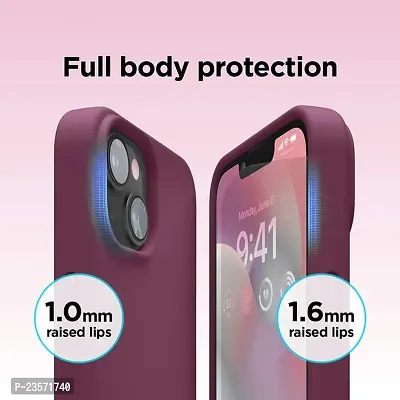 iNFiGO Silicone Back Case for Apple iPhone 14 |Liquid Silicone| Thin, Slim, Soft Rubber Gel Case | Raised Bezels for Extra Protection of Camera  Screen (Burgandy).-thumb4