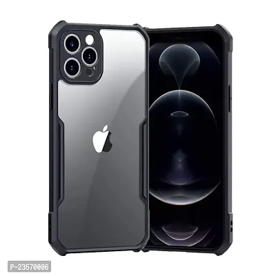 iNFiGO Apple iPhone 12 Pro Max Shockproof Bumper Crystal Clear Back Cover | 360 Degree Protection TPU+PC | Camera Protection | Acrylic Transparent Back Cover for Apple iPhone 12 Pro Max (Black).