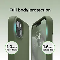 iNFiGO Silicone Back Case for Apple iPhone 14 |Liquid Silicone| Thin, Slim, Soft Rubber Gel Case | Raised Bezels for Extra Protection of Camera  Screen (Khaki Green).-thumb3