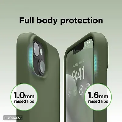 iNFiGO Silicone Back Case for Apple iPhone 14 |Liquid Silicone| Thin, Slim, Soft Rubber Gel Case | Raised Bezels for Extra Protection of Camera  Screen (Khaki Green).-thumb4