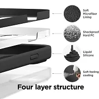 iNFiGO Silicone Back Case for Apple iPhone 14 |Liquid Silicone| Thin, Slim, Soft Rubber Gel Case | Raised Bezels for Extra Protection of Camera  Screen (Black).-thumb2