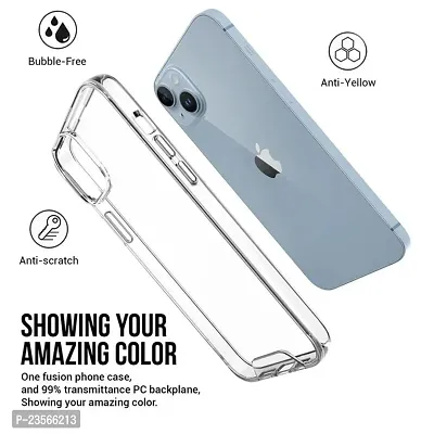 iNFiGO Back Cover for Apple iPhone 15 Plus | Ultra Hybrid Clear Space Case | Hard Back  Soft Bumper | Raised Bezels for Extra Protection of Screen  Camera (Crystal Clear).-thumb3