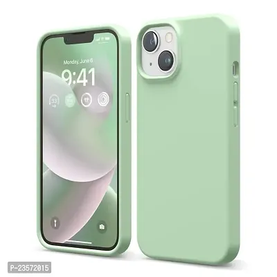iNFiGO Silicone Back Case for Apple iPhone 14 |Liquid Silicone| Thin, Slim, Soft Rubber Gel Case | Raised Bezels for Extra Protection of Camera  Screen (Pastel Green).-thumb0
