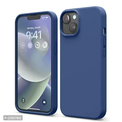 iNFiGO Silicone Back Case for Apple iPhone 14 |Liquid Silicone| Thin, Slim, Soft Rubber Gel Case | Raised Bezels for Extra Protection of Camera  Screen (Storm Blue).-thumb0