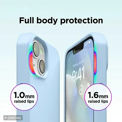 iNFiGO Silicone Back Case for Apple iPhone 13 |Liquid Silicone| Thin, Slim, Soft Rubber Gel Case | Raised Bezels for Extra Protection of Camera  Screen (Light Blue).-thumb4