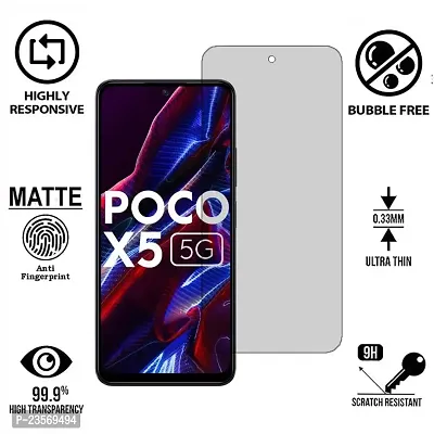 iNFiGO Frosted Matte Finish (Anti-Scratch) Tempered Glass Screen Protector for Poco X5.-thumb2