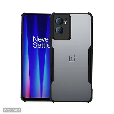 iNFiGO OnePlus Nord CE 2 5G Shockproof Bumper Crystal Clear Back Cover | 360 Degree Protection TPU+PC | Camera Protection | Acrylic Transparent Back Cover for OnePlus Nord CE 2 5G (Black).-thumb0