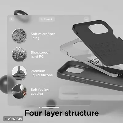 iNFiGO Silicone Back Case for Apple iPhone 15 Plus |Liquid Silicone| Thin, Slim, Soft Rubber Gel Case | Raised Bezels for Extra Protection of Camera  Screen (Dark Grey).-thumb3