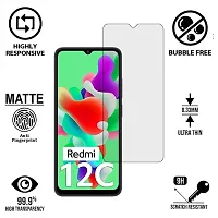 iNFiGO Frosted Matte Finish (Anti-Scratch) Tempered Glass Screen Protector for Redmi 12C.-thumb1
