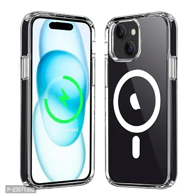 iNFiGO Wireless Charging case for Apple iPhone 15 |Shock-Proof Military Grade Protection | Thin  Slim | Raised Bezels for Extra Protection of Camera  Screen (Transparent  White).