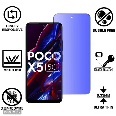 iNFiGO Anti Blue Light (Blue Light Resistant to Protect your Eyes) Tempered Glass Screen Protector for Poco X5.-thumb2