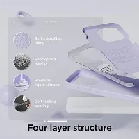 iNFiGO Silicone Back Case for Apple iPhone 15 Pro |Liquid Silicone| Thin, Slim, Soft Rubber Gel Case | Raised Bezels for Extra Protection of Camera  Screen (Lavender).-thumb2