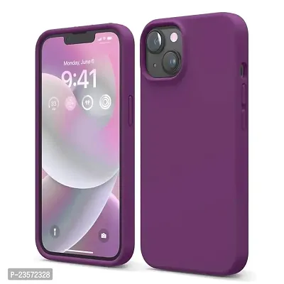 iNFiGO Silicone Back Case for Apple iPhone 14 |Liquid Silicone| Thin, Slim, Soft Rubber Gel Case | Raised Bezels for Extra Protection of Camera  Screen (Purple).