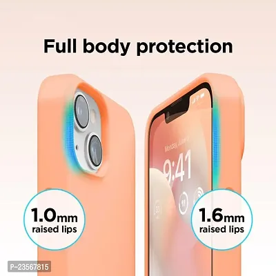 iNFiGO Silicone Back Case for Apple iPhone 13 |Liquid Silicone| Thin, Slim, Soft Rubber Gel Case | Raised Bezels for Extra Protection of Camera  Screen (Salmon).-thumb4