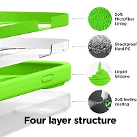 iNFiGO Silicone Back Case for Apple iPhone 13 |Liquid Silicone| Thin, Slim, Soft Rubber Gel Case | Raised Bezels for Extra Protection of Camera  Screen (Neon Green).-thumb2