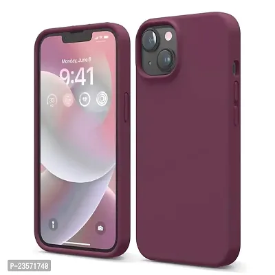 iNFiGO Silicone Back Case for Apple iPhone 14 |Liquid Silicone| Thin, Slim, Soft Rubber Gel Case | Raised Bezels for Extra Protection of Camera  Screen (Burgandy).