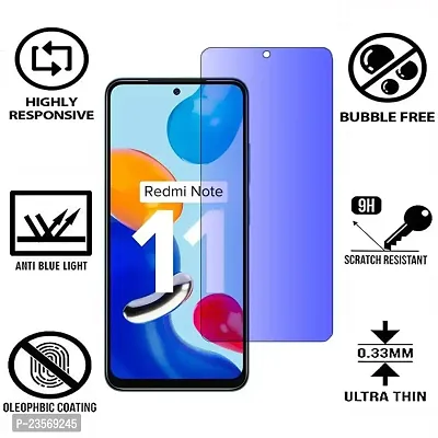 iNFiGO Blue Light Resistant Tempered Glass, a Screen Protector compatible for Redmi Note 11.-thumb2