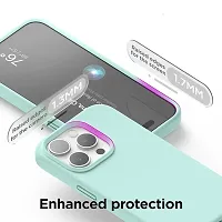 iNFiGO Silicone Back Case for Apple iPhone 15 Pro |Liquid Silicone| Thin, Slim, Soft Rubber Gel Case | Raised Bezels for Extra Protection of Camera  Screen (Aqua).-thumb3