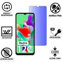 iNFiGO Anti Blue Light (Blue Light Resistant to Protect your Eyes) Tempered Glass Screen Protector for Redmi 12C.-thumb1