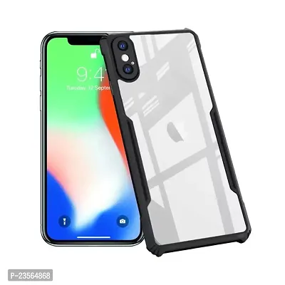 iNFiGO Apple iPhone X Shockproof Bumper Crystal Clear Back Cover | 360 Degree Protection TPU+PC | Camera Protection | Acrylic Transparent Back Cover for Apple iPhone X (Black).