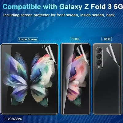 iNFiGO HD Clear Screen Protector (Full Covered Outer + Inside TPU Film + Back Panel) designed for Samsung Galaxy Fold 3 5G - Transaprent-thumb2