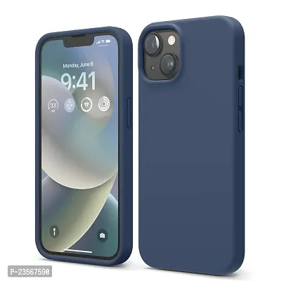 iNFiGO Silicone Back Case for Apple iPhone 14 |Liquid Silicone| Thin, Slim, Soft Rubber Gel Case | Raised Bezels for Extra Protection of Camera  Screen (Navy Blue).-thumb0