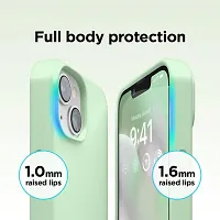 iNFiGO Silicone Back Case for Apple iPhone 13 |Liquid Silicone| Thin, Slim, Soft Rubber Gel Case | Raised Bezels for Extra Protection of Camera  Screen (Pastel Green).-thumb3