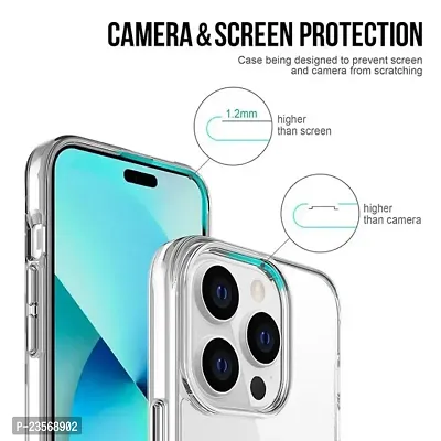 iNFiGO Back Cover for Apple iPhone 15 Pro | Ultra Hybrid Clear Space Case | Hard Back  Soft Bumper | Raised Bezels for Extra Protection of Screen  Camera (Crystal Clear).-thumb2