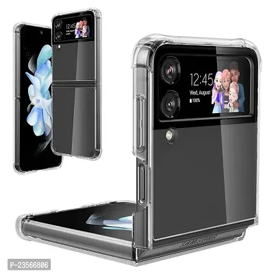 iNFiGO Back Cover for Samsung Galaxy Z Flip 4 5G, Slim Fit Crystal Clear Hard PC  Soft TPU Bumper Cover with Shockproof Heavy Duty Protection (Clear).