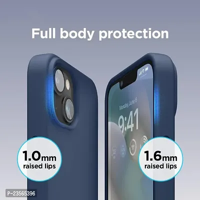 iNFiGO Silicone Back Case for Apple iPhone 13 |Liquid Silicone| Thin, Slim, Soft Rubber Gel Case | Raised Bezels for Extra Protection of Camera  Screen (Navy Blue).-thumb4