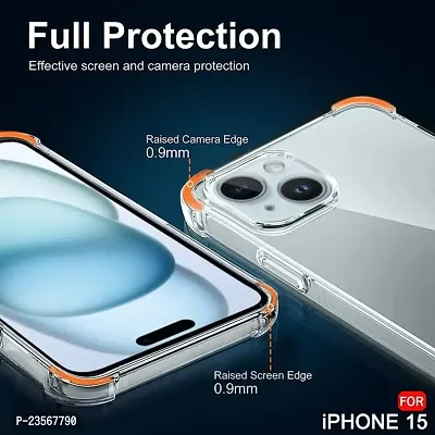 iNFiGO Armor Case for Apple iPhone 15 |Shock-Proof Military Grade Protection | Thin  Slim | Raised Bezels for Extra Protection of Camera  Screen (Transparent).-thumb2
