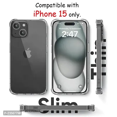 iNFiGO Armor Case for Apple iPhone 15 |Shock-Proof Military Grade Protection | Thin  Slim | Raised Bezels for Extra Protection of Camera  Screen (Transparent).-thumb4