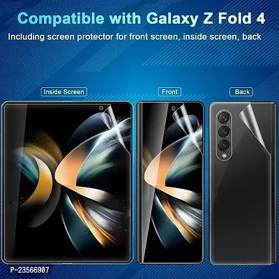 iNFiGO HD Clear Screen Protector (Full Covered Outer + Inside TPU Film + Back Panel) designed for Samsung Galaxy Fold 4 5G - Transaprent-thumb2