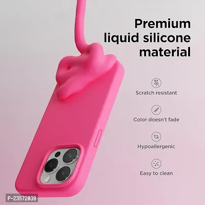 iNFiGO Silicone Back Case for Apple iPhone 15 Pro |Liquid Silicone| Thin, Slim, Soft Rubber Gel Case | Raised Bezels for Extra Protection of Camera  Screen (Neon Pink).-thumb2