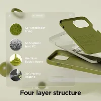 iNFiGO Silicone Back Case for Apple iPhone 15 Plus |Liquid Silicone| Thin, Slim, Soft Rubber Gel Case | Raised Bezels for Extra Protection of Camera  Screen (Olive Green).-thumb2